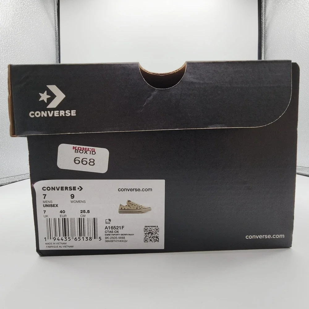 Converse Chuck Taylor All Star Low Shoes Womens 9 Cream Embroidered Floral NEW - Picture 11 of 11